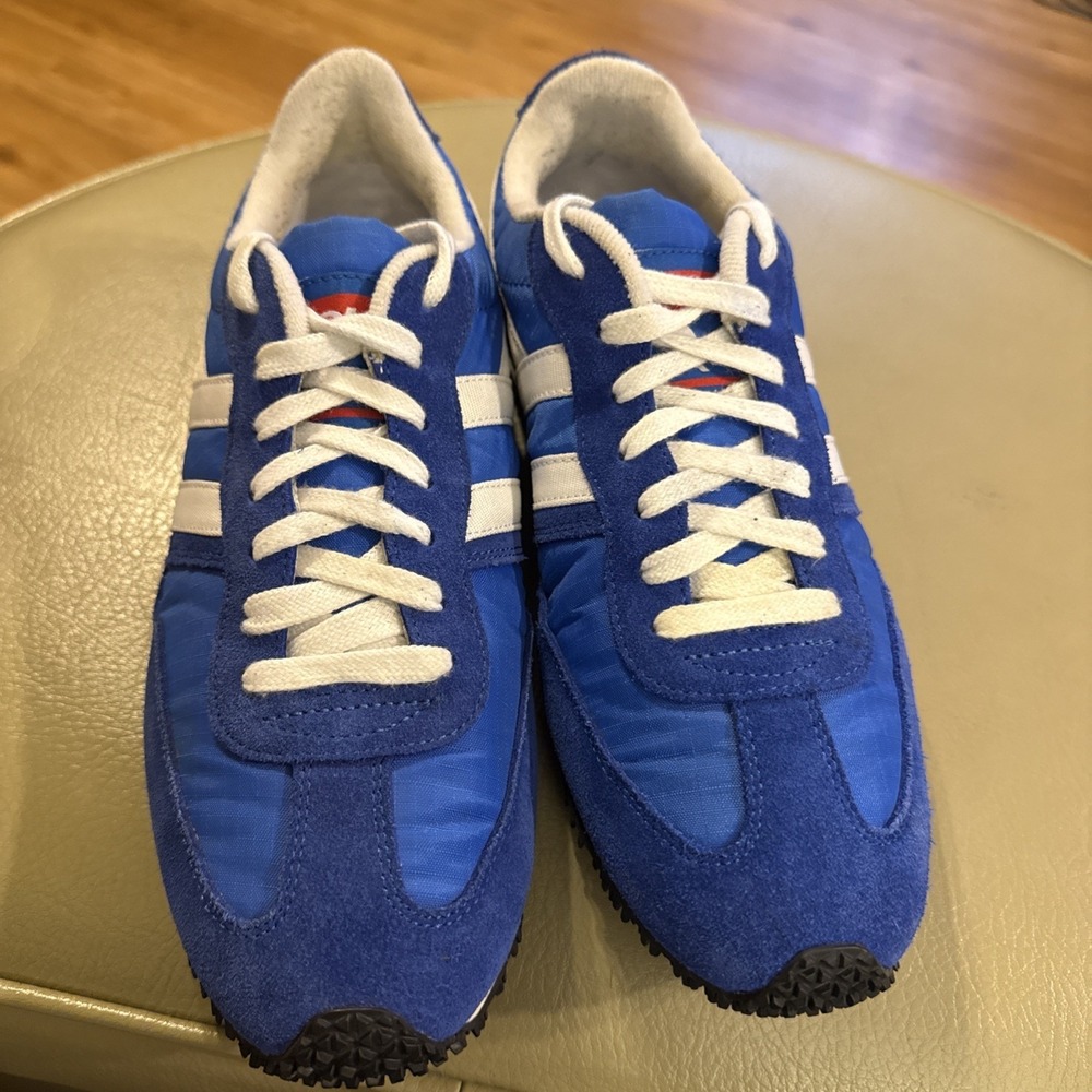 Gola Men's Size 9 Retro Track Running Shoes Blue White Red Nylon Suede Athletic - Picture 3 of 13